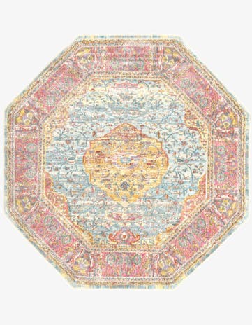 Light Blue Santiago Octagon Rug