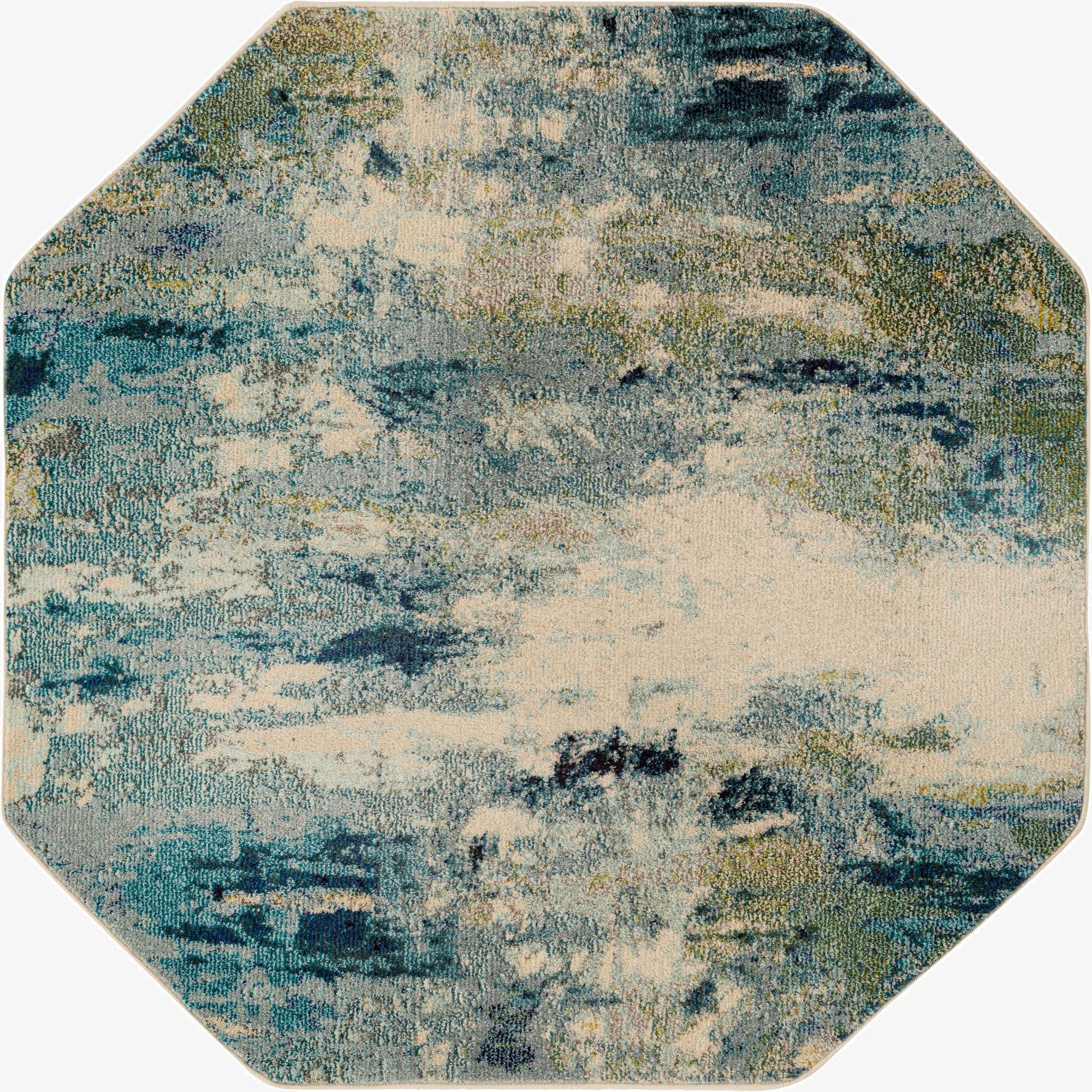 Primary image 5' x 5'  Washable Spectrum Octagon Rug