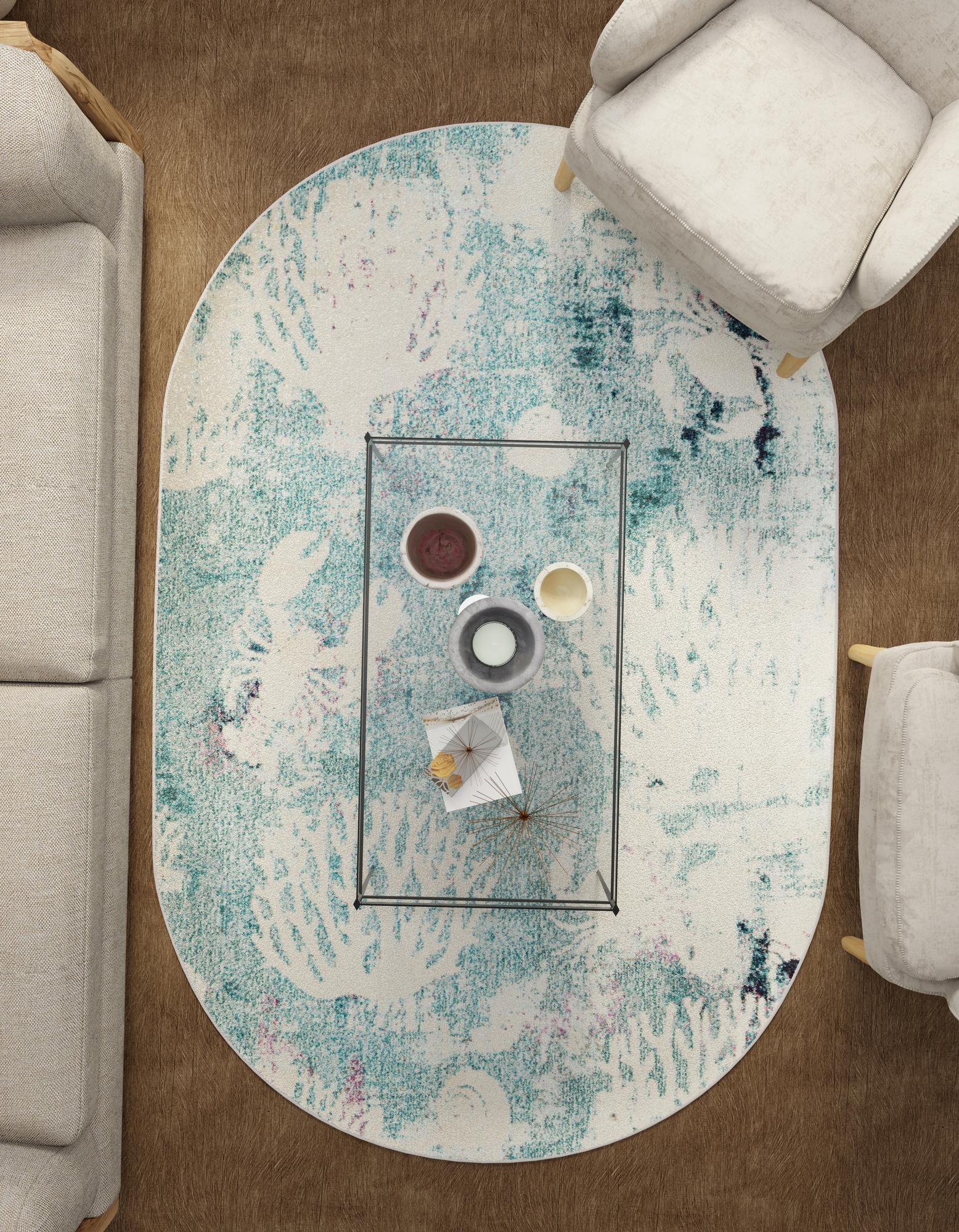 4' 1 x 6' 1 Washable Amalfi Oval Rug