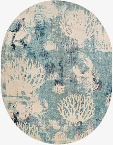 7' 10 x 10' Washable Amalfi Oval Rug