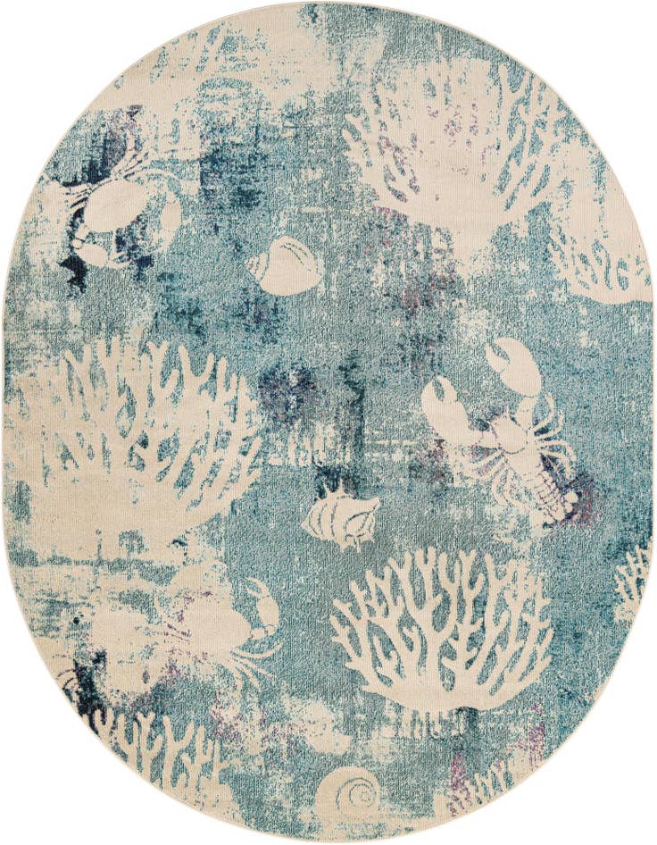 Detail image of 7' 10 x 10' Washable Capri Oval Rug