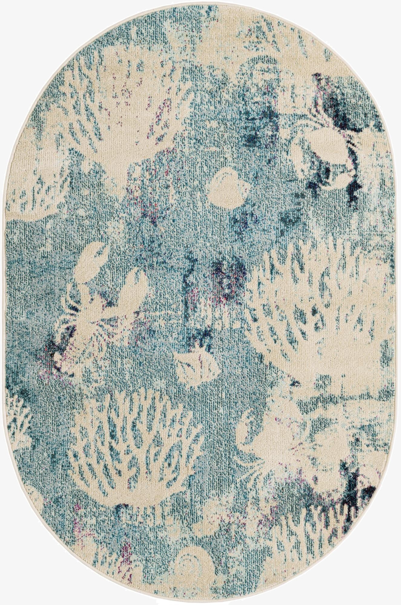 4' 1 x 6' 1  Washable Capri Oval Rug