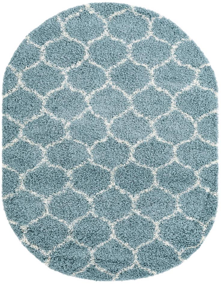 Detail image of 5' 3 x 8' Lattice Shag Oval Rug