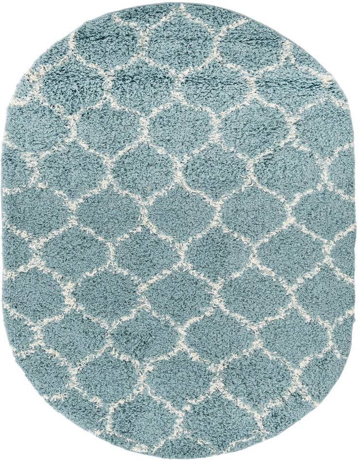 Detail image of 4' x 6' Lattice Shag Oval Rug