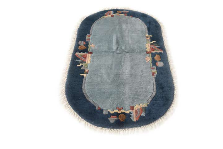 2' 5 x 4' 5 Hand Knotted Nepal Wool Oval Rug