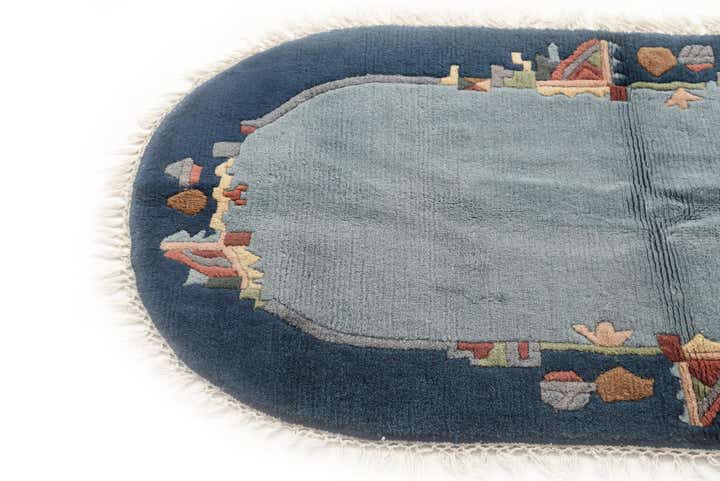 2' 5 x 4' 5 Hand Knotted Nepal Wool Oval Rug