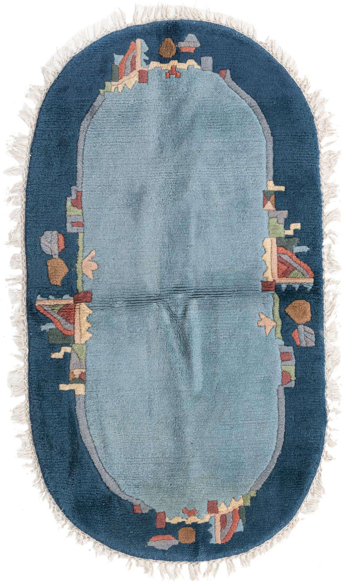 2' 5 x 4' 5 Hand Knotted Nepal Wool Oval Rug