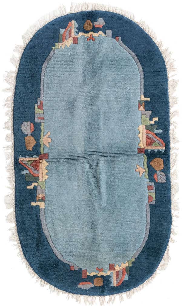 2' 5 x 4' 5 Hand Knotted Nepal Wool Oval Rug