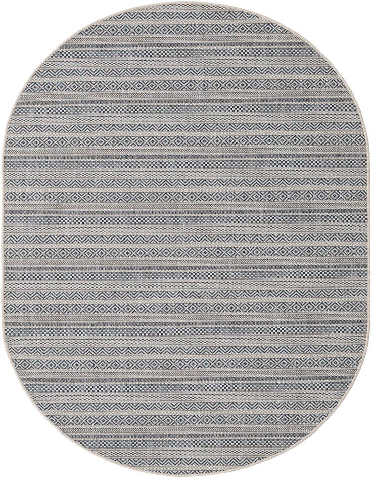 Detail image of 5' 3 x 8' Easy-Clean Ribbon Indoor / Outdoor Oval Rug