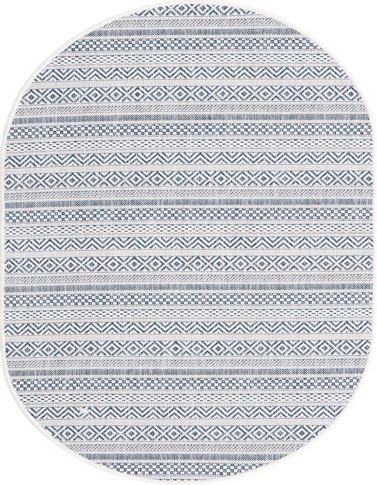 Detail image of 3' x 5' 3 Easy-Clean Ribbon Indoor / Outdoor Oval Rug