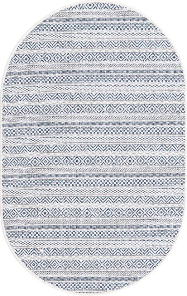 Detail image of 3' x 5' 3 Easy-Clean Ribbon Indoor / Outdoor Oval Rug