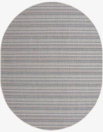 7' 10 x 10' Easy-Clean Ribbon Indoor / Outdoor Oval Rug