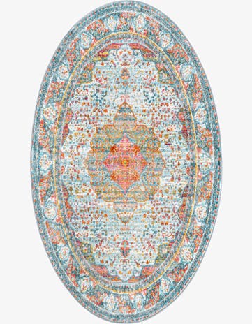 Light Blue Santiago Oval Rug