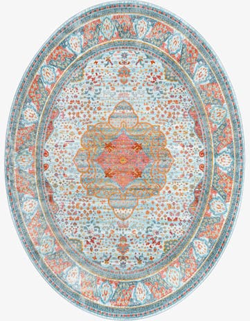 Light Blue Santiago Oval Rug