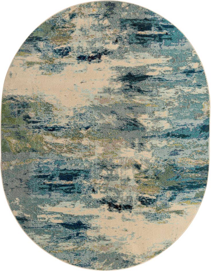 Detail image of 8' x 10' Washable Spectrum Oval Rug