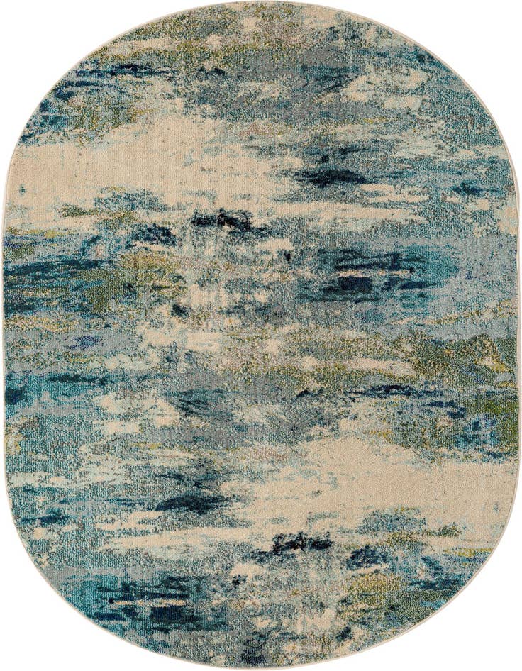 Detail image of 5' x 8' Washable Spectrum Oval Rug