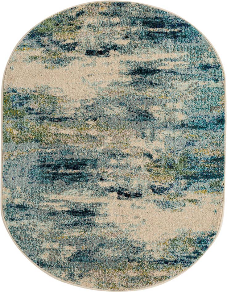 Detail image of 3' 3 x 5' 3 Washable Spectrum Oval Rug