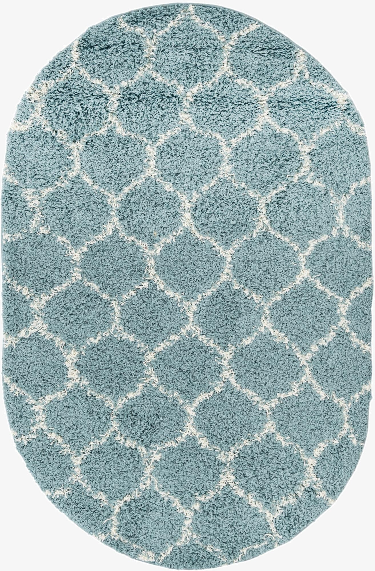 4' x 6' Trellis Shag Oval Rug
