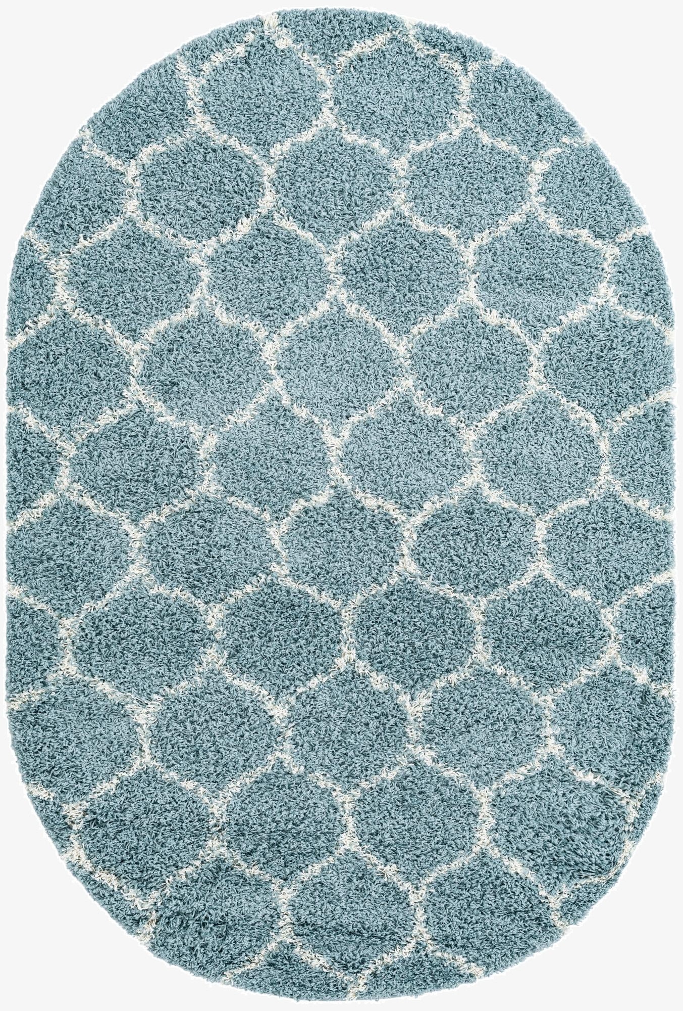 5' 3 x 8' Trellis Shag Oval Rug