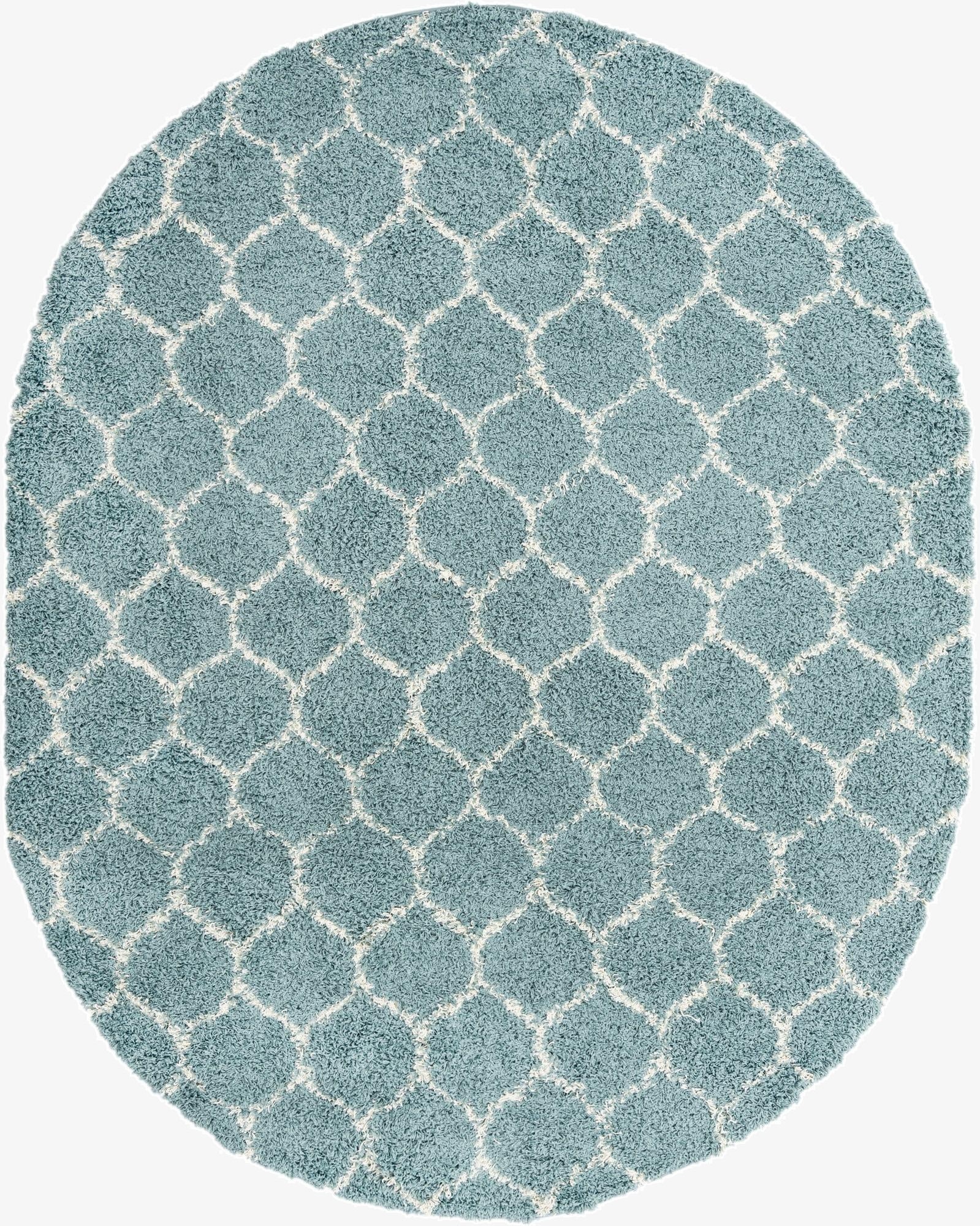 Primary image 7' 10 x 10' Trellis Shag Oval Rug
