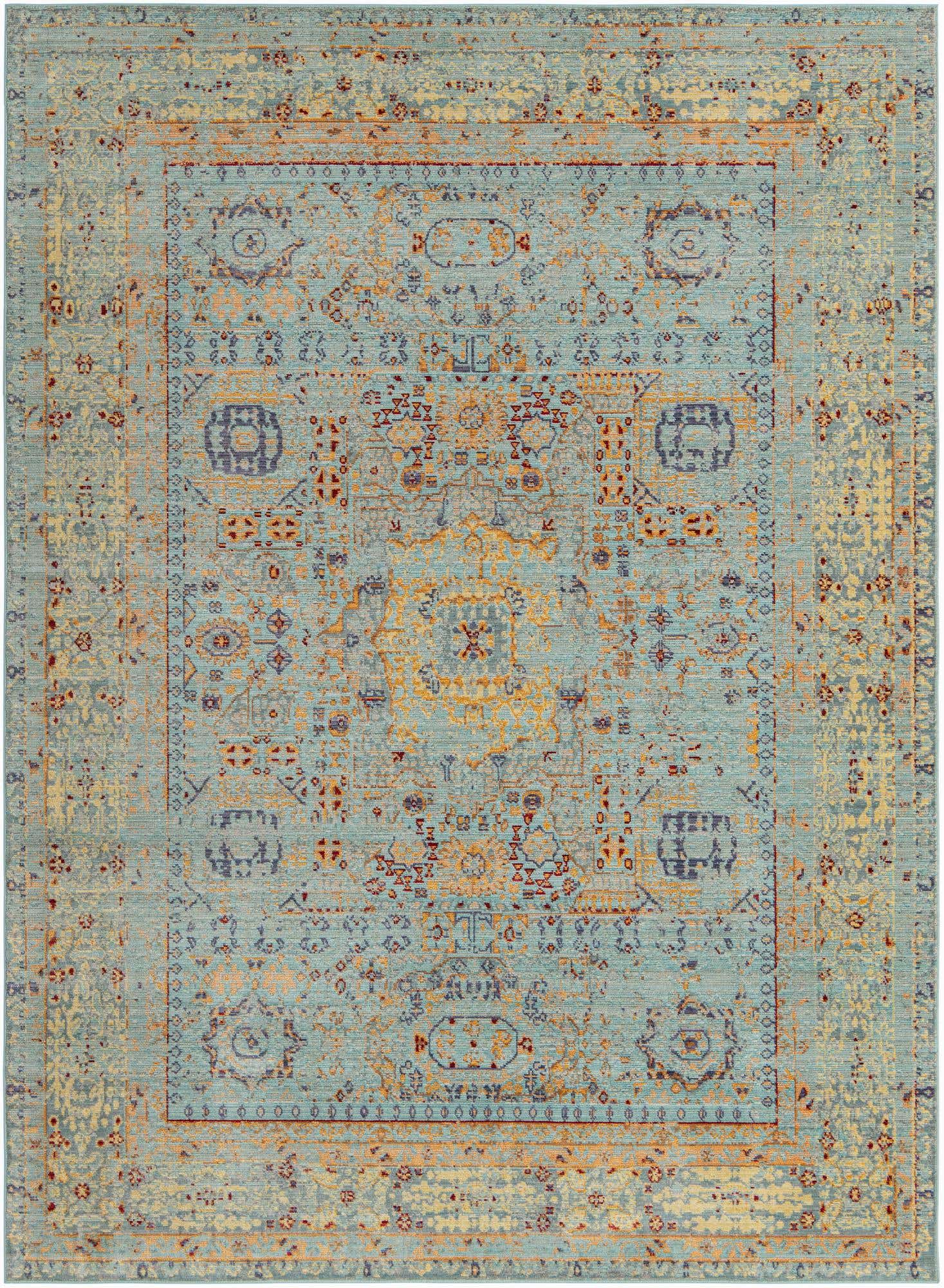 7' 10 x 11' Aqua Rug