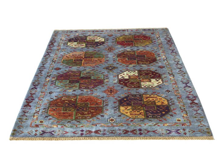 Detail image of 4' 2 x 6' Hand Knotted Ariana Ziegler Rug