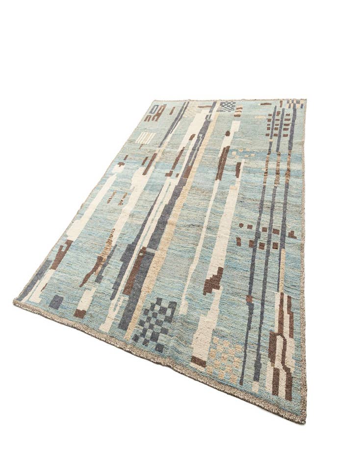 Detail image of 9' 6 x 11' 9  Hand Knotted Beni Marok Rug