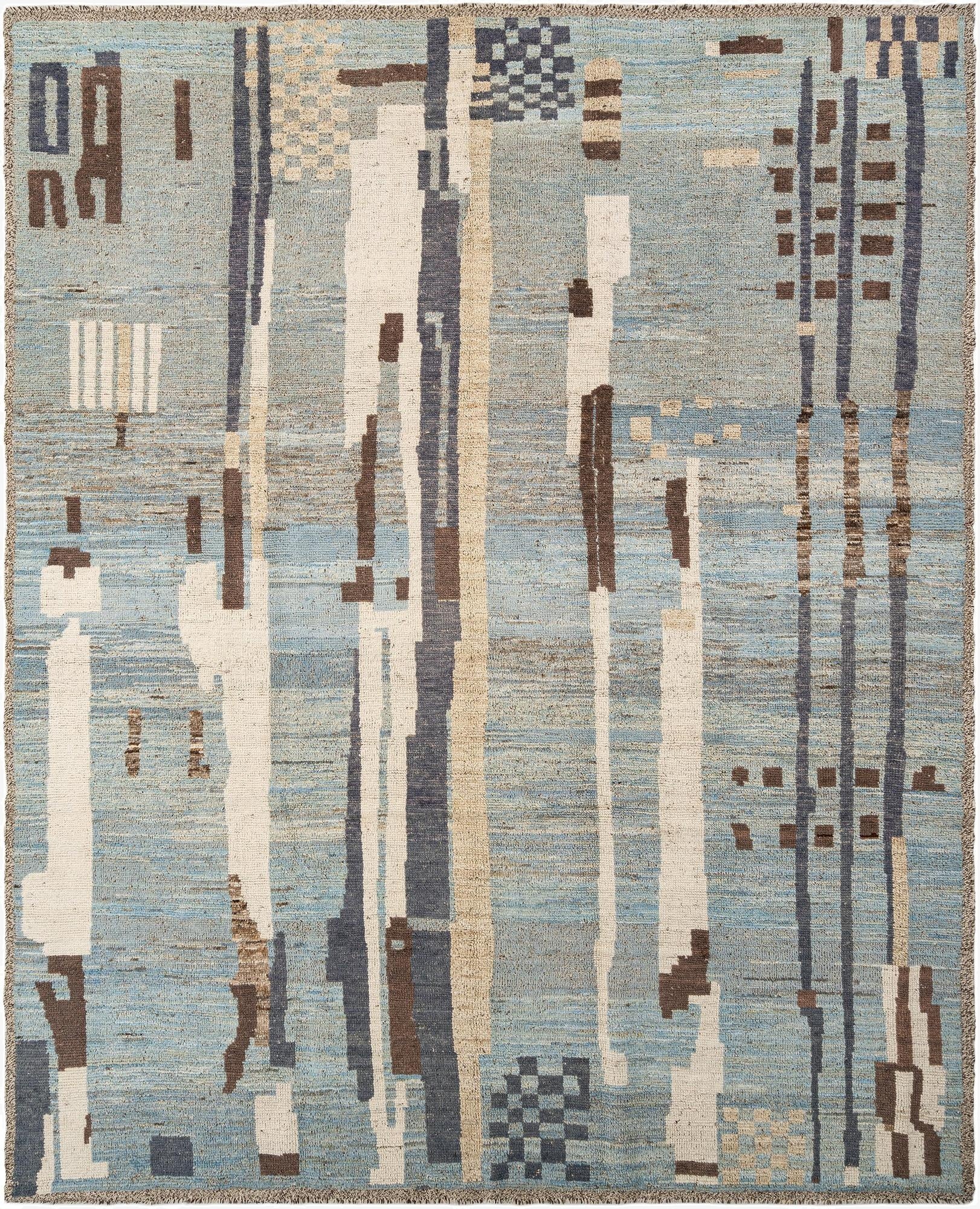 9' 6 x 11' 9  Hand Knotted Beni Marok Rug