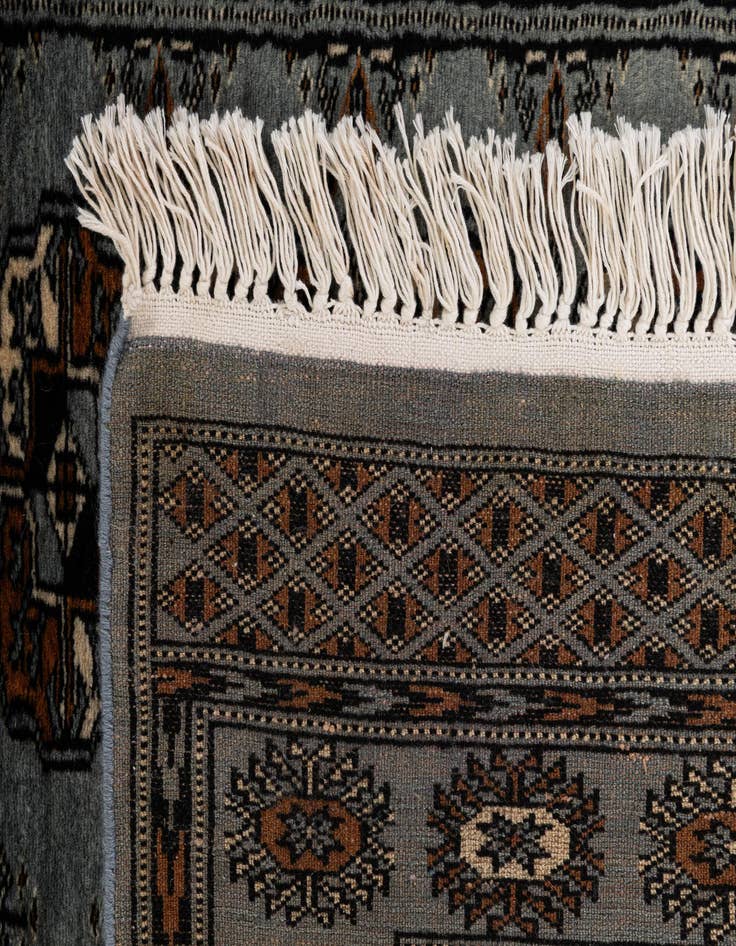 Detail image of 3' 1 x 4' 11  Hand Knotted Bokhara Wool Rug