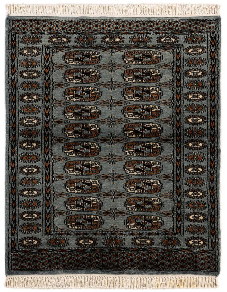 Detail image of 3' 1 x 4' 11 Hand Knotted Bokhara Wool Rug