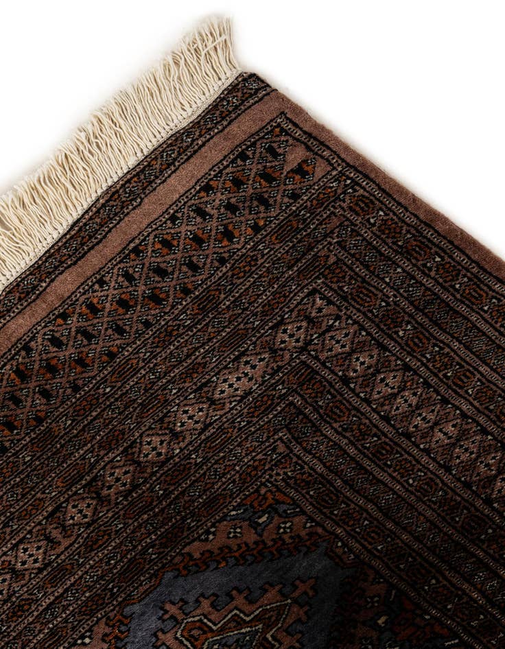 Detail image of 4' 4 x 5' 10  Hand Knotted Bokhara Oriental Wool Rug