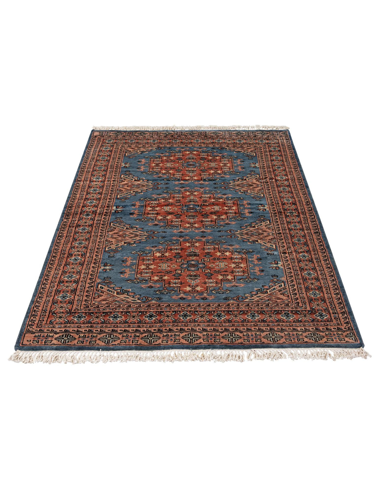 4' 3 x 6' 5 Hand Knotted Bokhara Wool Rug