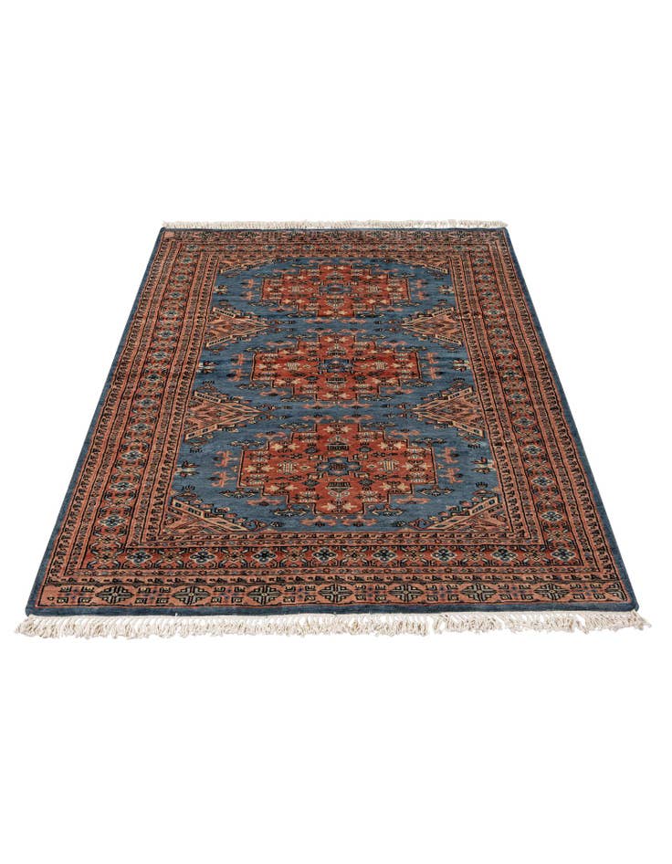 Detail image of 4' 3 x 6' 5 Hand Knotted Bokhara Wool Rug