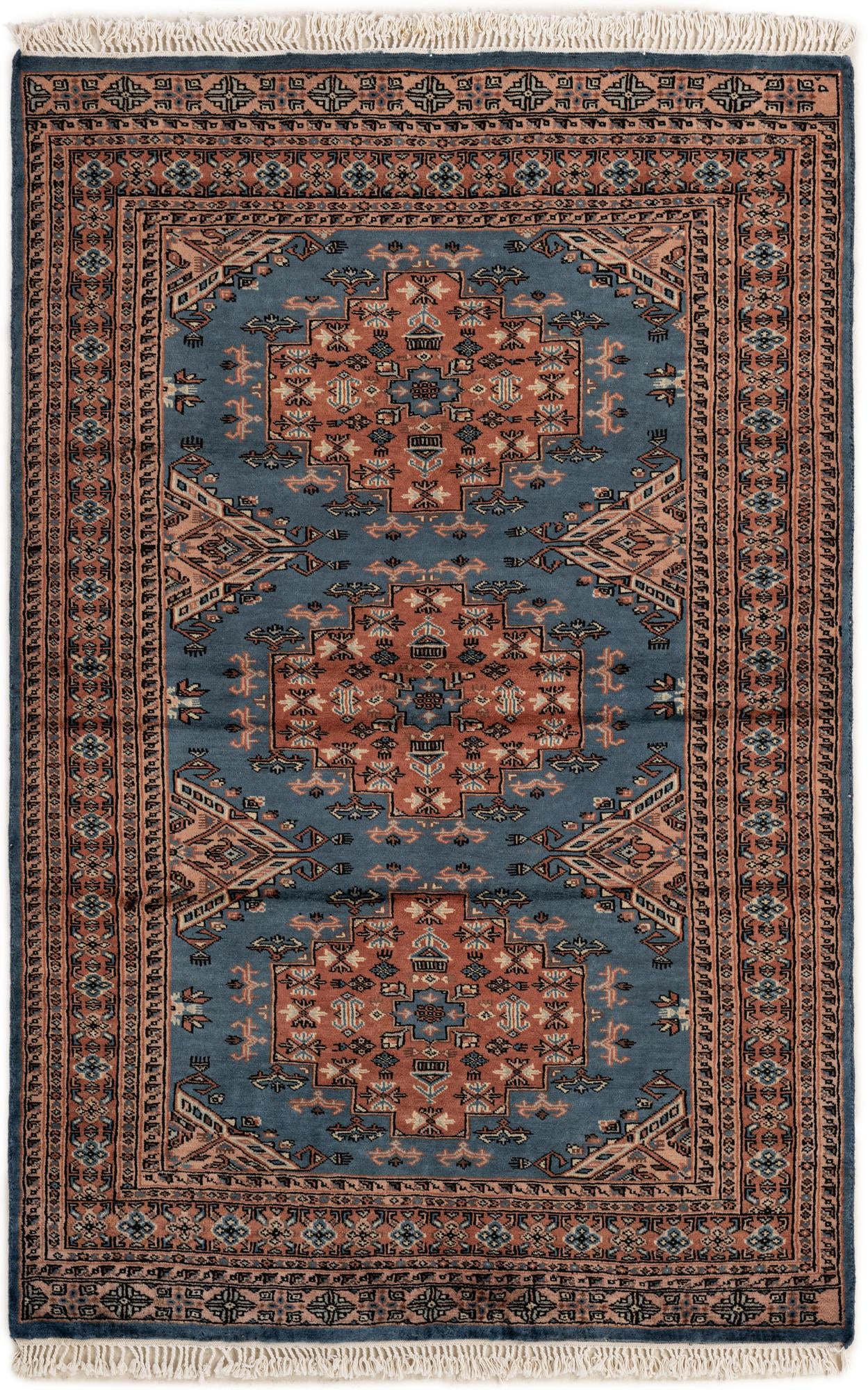 4' 3 x 6' 5 Hand Knotted Bokhara Wool Rug