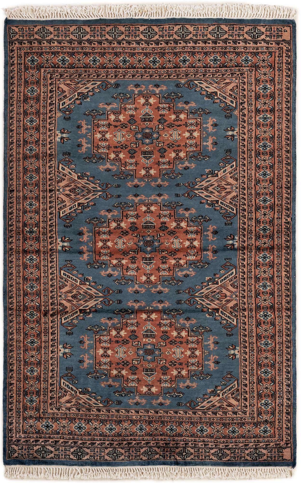 4' 3 x 6' 5 Hand Knotted Bokhara Wool Rug
