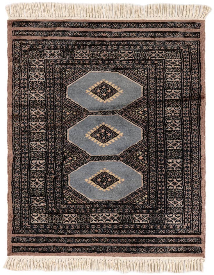Detail image of 2' 7 x 3' 10 Hand Knotted Bokhara Oriental Wool Rug