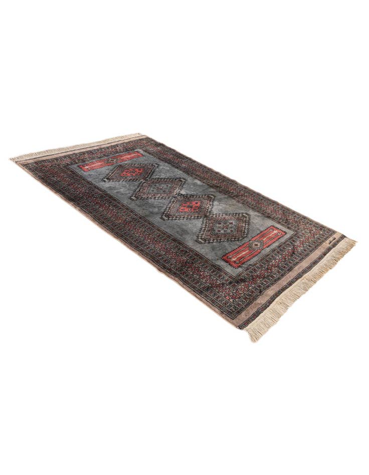 Detail image of 4' 2 x 6' 4  Hand Knotted Bokhara Oriental Wool Rug