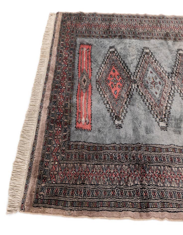 Detail image of 4' 2 x 6' 4  Hand Knotted Bokhara Oriental Wool Rug