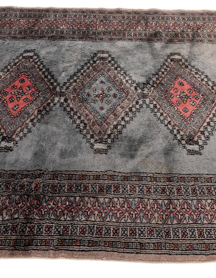 Detail image of 4' 2 x 6' 4  Hand Knotted Bokhara Oriental Wool Rug