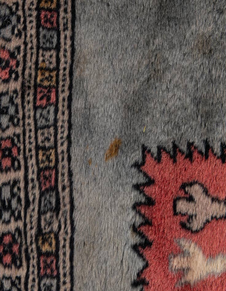 Detail image of 4' 2 x 6' 4  Hand Knotted Bokhara Oriental Wool Rug