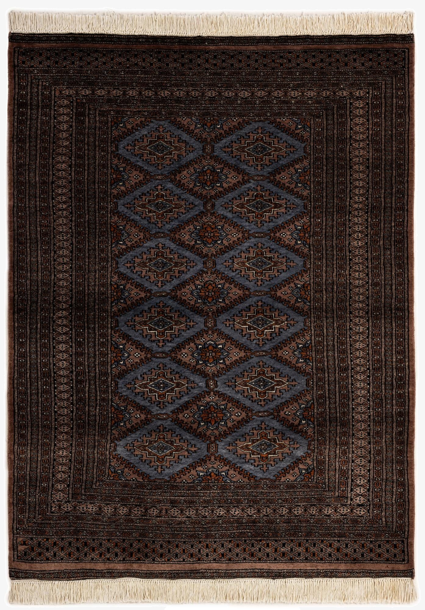 4' 4 x 5' 10  Hand Knotted Bokhara Oriental Wool Rug