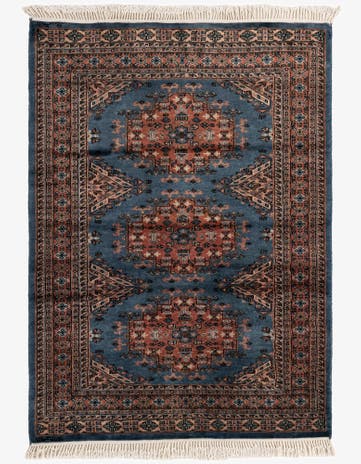 4' 4 x 5' 11 Hand Knotted Bokhara Wool Rug