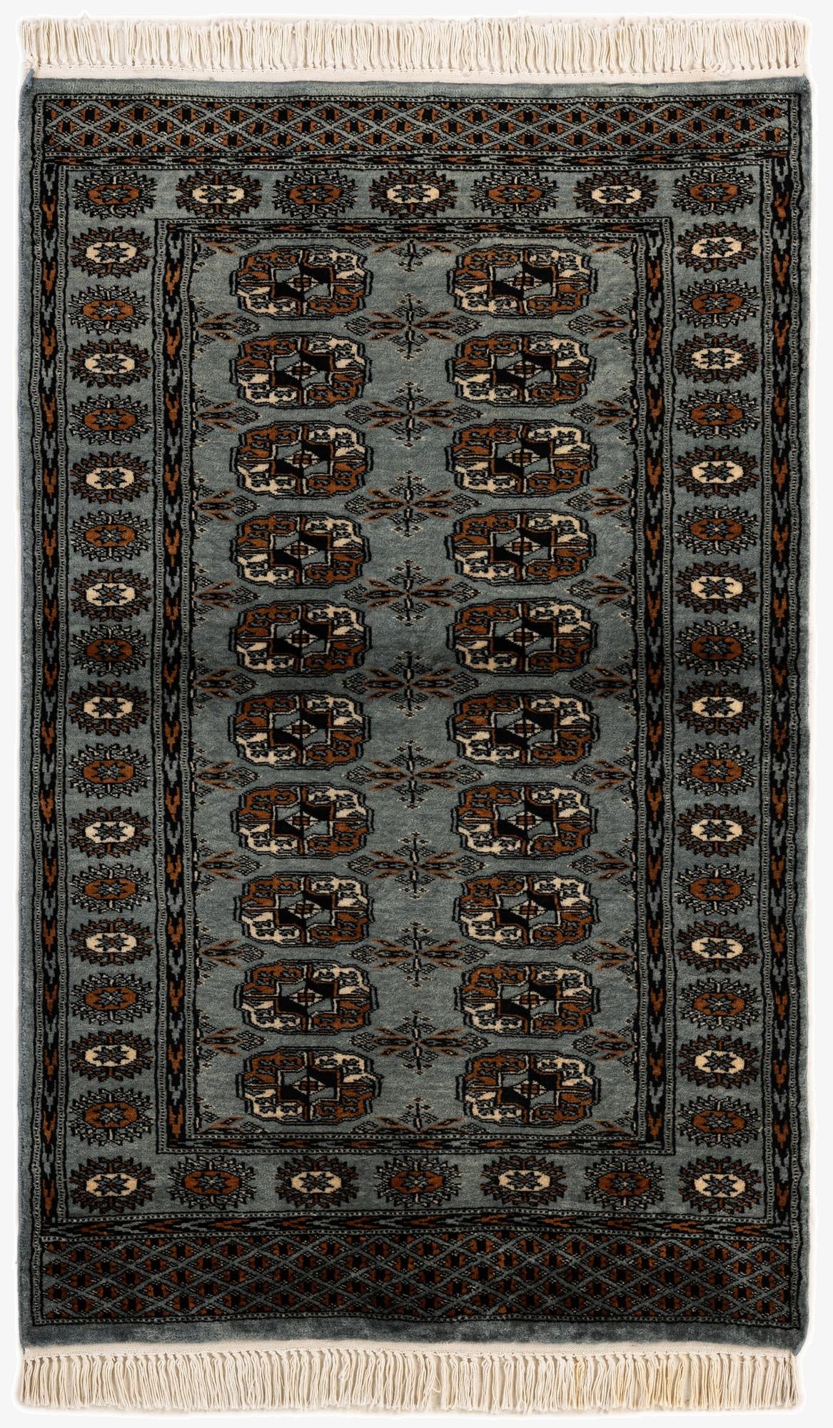 3' 1 x 4' 11  Hand Knotted Bokhara Wool Rug