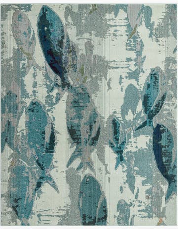 Light Blue Washable Capri Rug