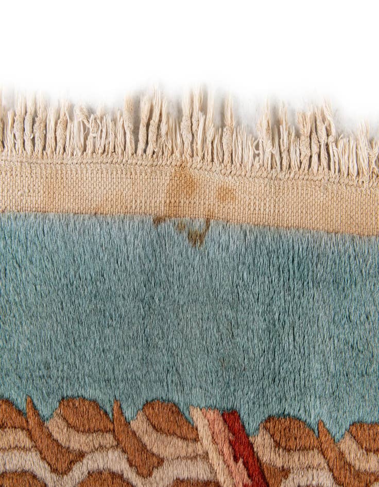 Detail image of 8' 4 x 11' 7  Hand Knotted Carved Pekin Wool Rug