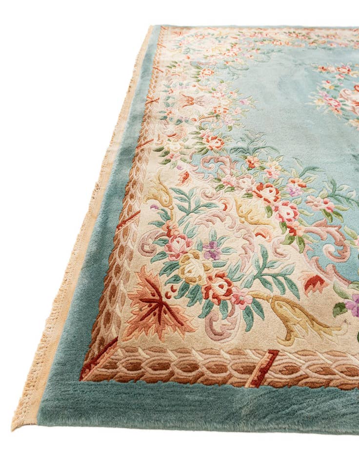 Detail image of 8' 4 x 11' 7  Hand Knotted Carved Pekin Wool Rug