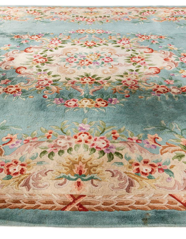 Detail image of 8' 4 x 11' 7  Hand Knotted Carved Pekin Wool Rug