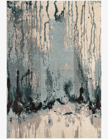 Light Blue Washable Casablanca Rug