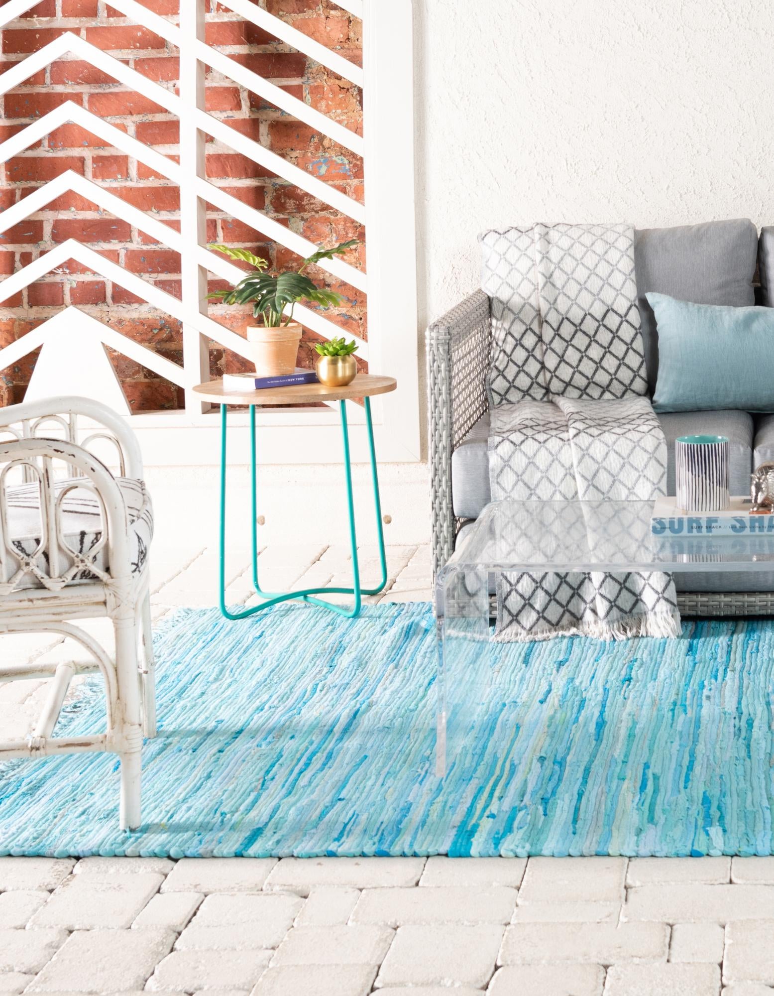 9' x 12' Hand Woven Chindi Cotton Rug