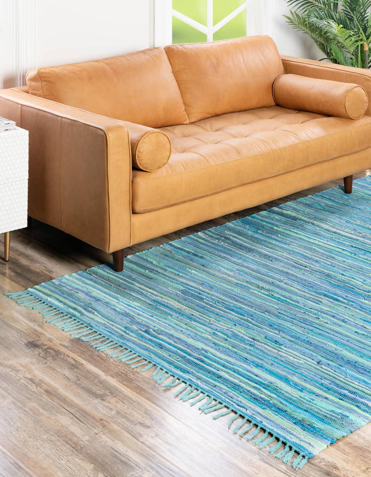 Detail image of 2' 2 x 3'  Hand Woven Chindi Cotton Rug